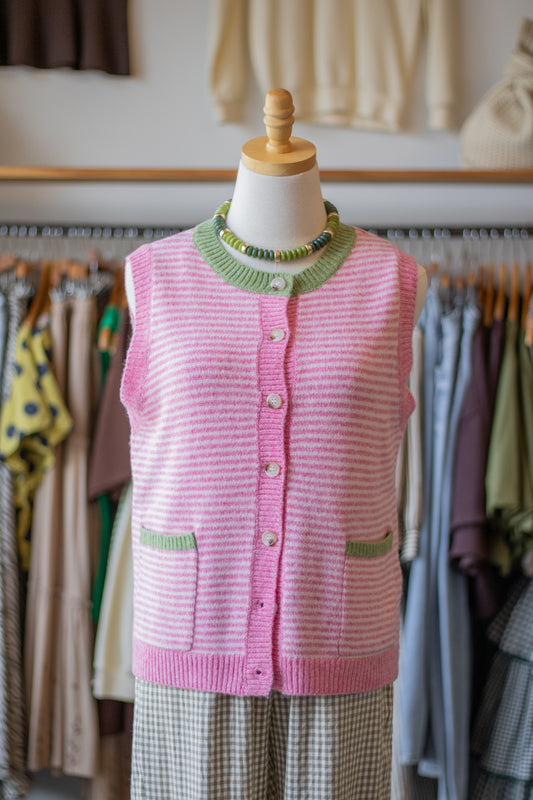 Stripe Color Block Sweater Vest