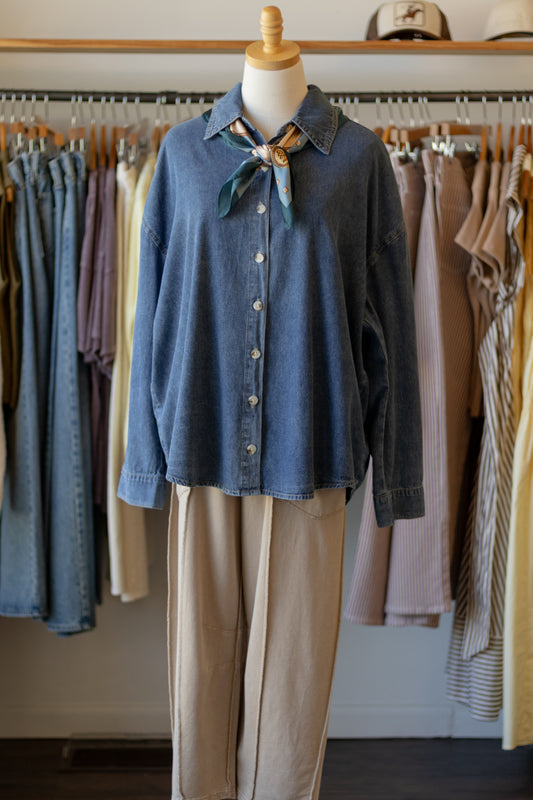 Denim Button Down Shacket
