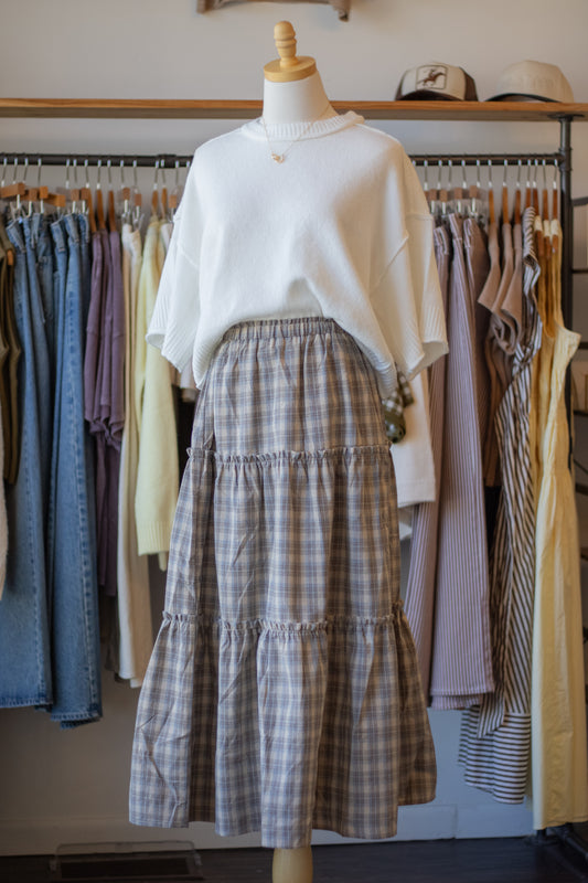 Plaid Midi Skirt