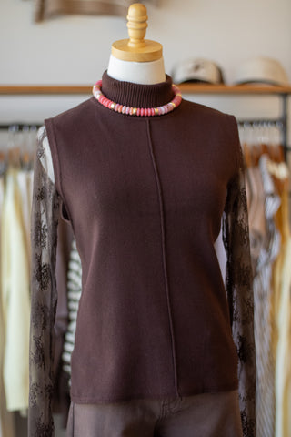 Sleeveless Turtleneck Top