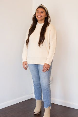 High Neck Chunky Knit Sweater