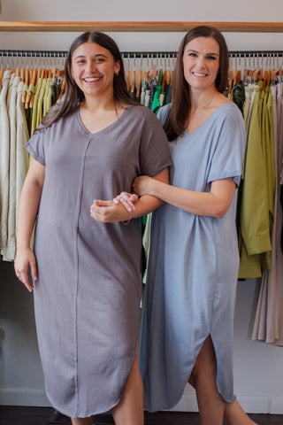 Slub Midi Dress