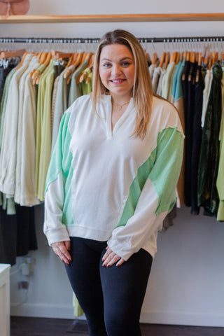 Oversized Color Block Knit Top