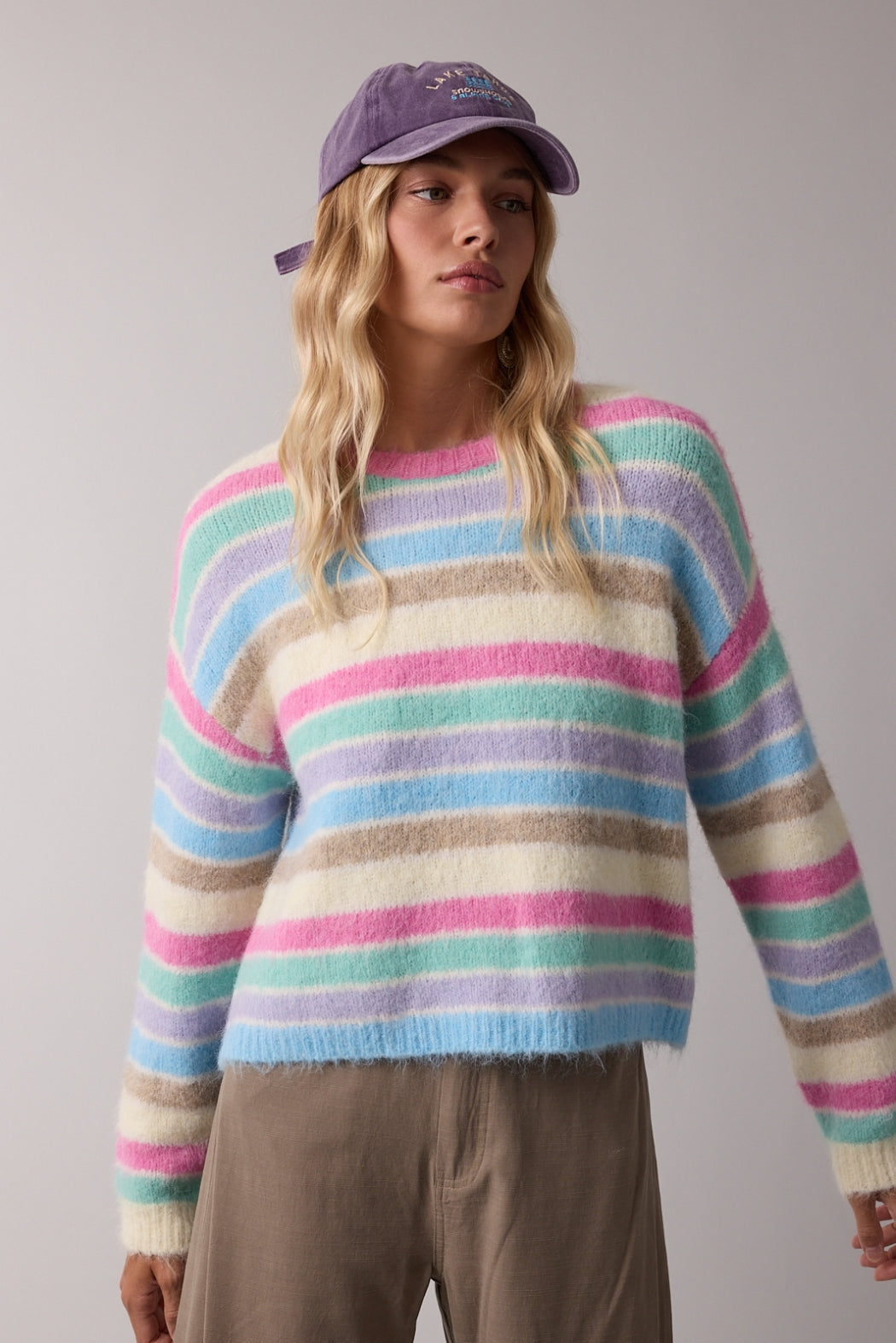 Brushed Multi-Striped Sweater