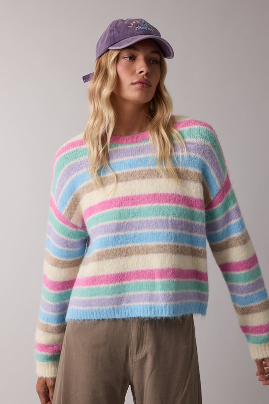 Brushed Multi-Striped Sweater