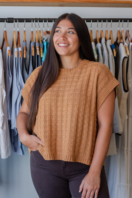 Textured Boxy Sweater Vest