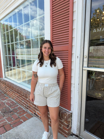 Striped Boxer Style Shorts