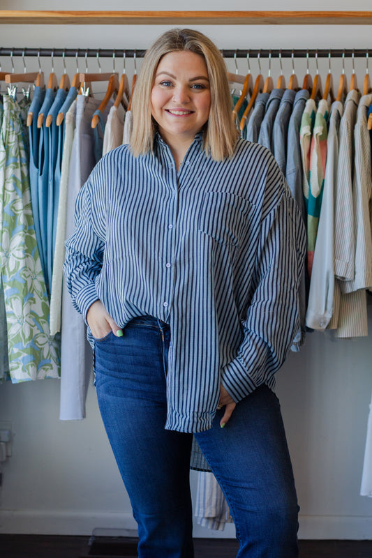 Striped Button Down Top