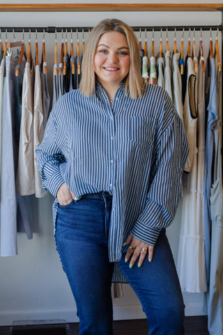 Striped Button Down Top