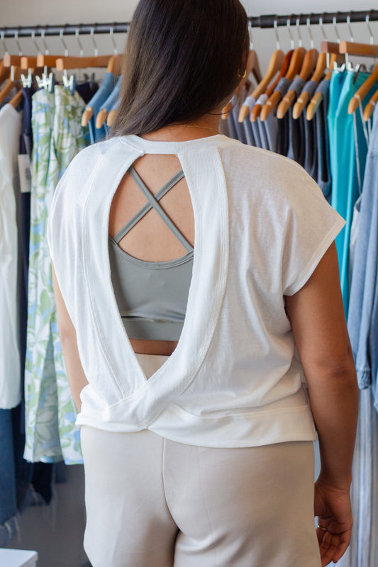 Open Back Cut-Out Knit Top