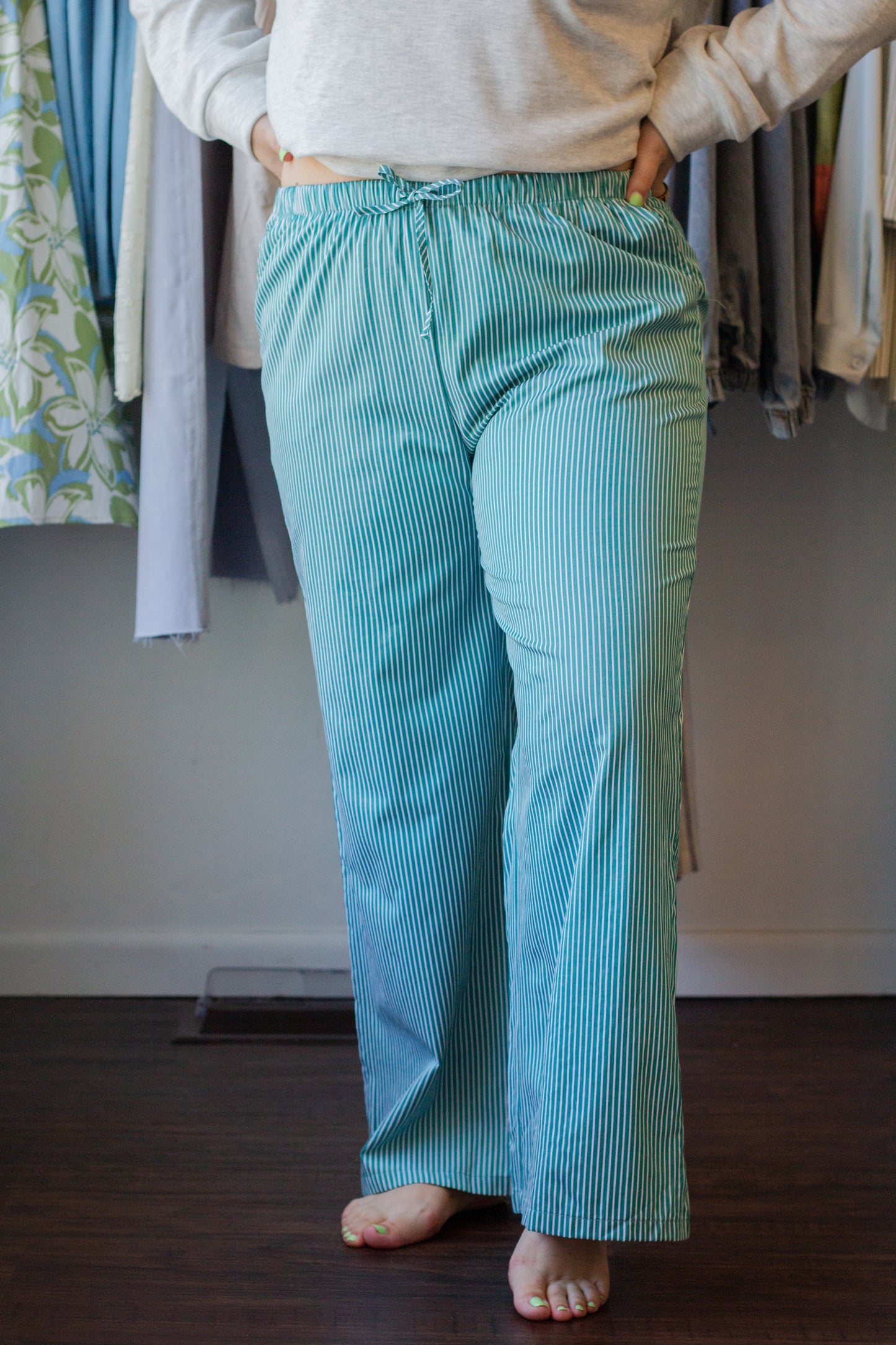 Striped Drawstring Pants