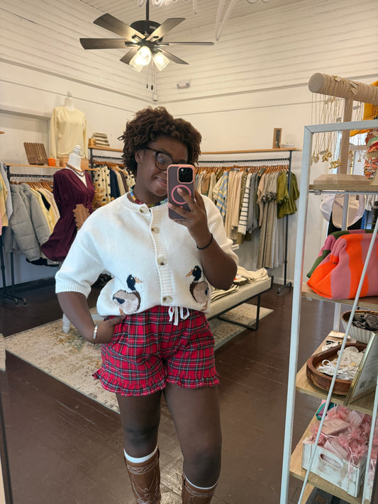 Tartan Plaid Drawstring Shorts