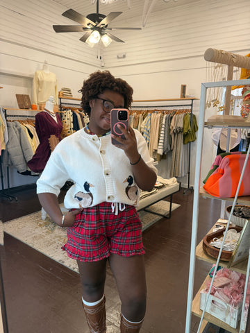 Tartan Plaid Drawstring Shorts