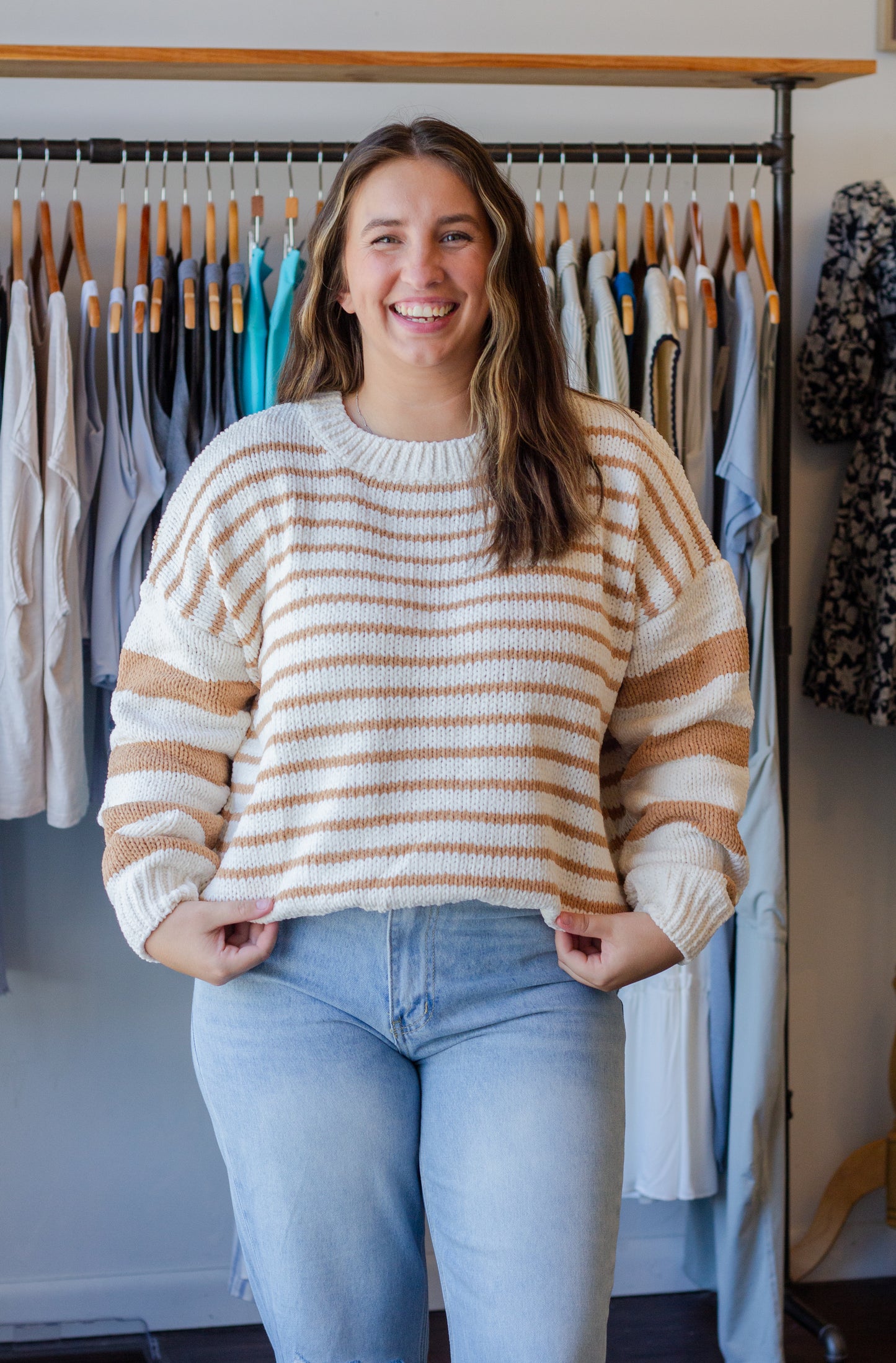 Striped Chenille Sweater