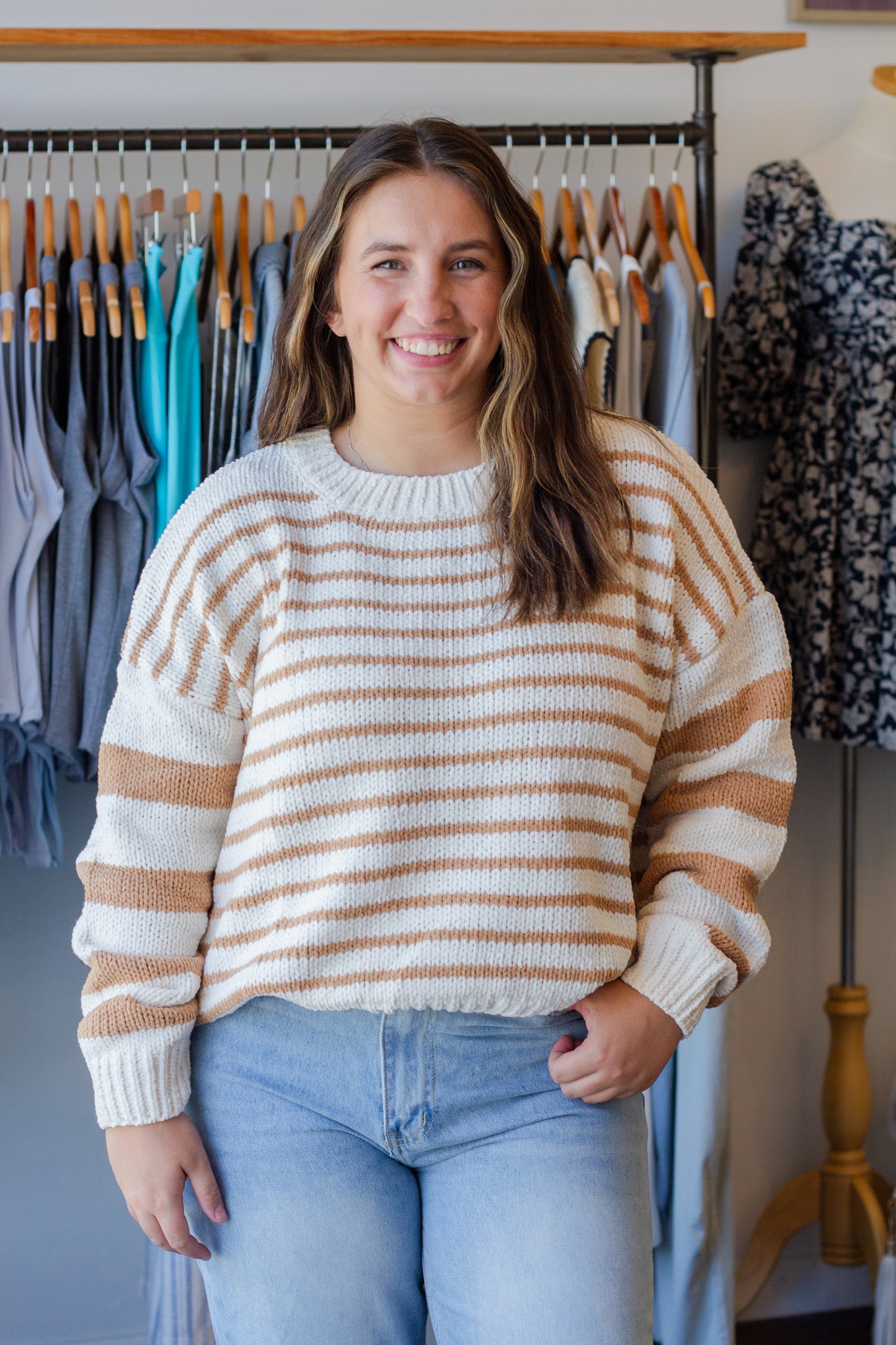 Striped Chenille Sweater