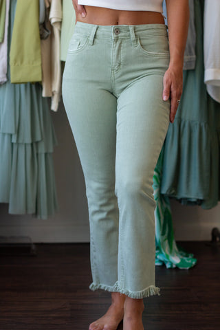 Mid Rise Slim Straight Jean