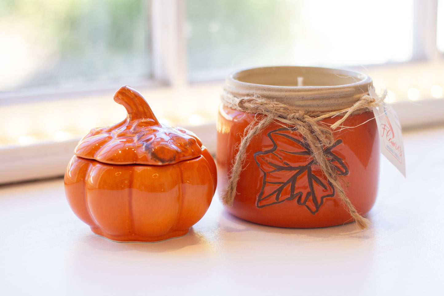 Ceramic Pumpkin Candle with Lid