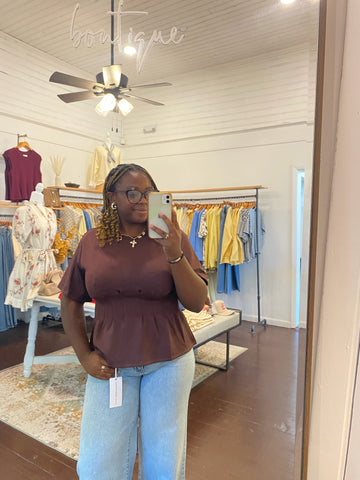 Solid Pin Tuck Waist Top