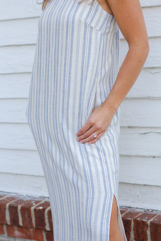 Linen Adjustable Midi Dress