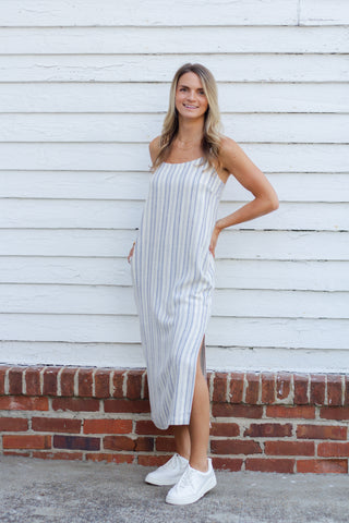 Linen Adjustable Midi Dress