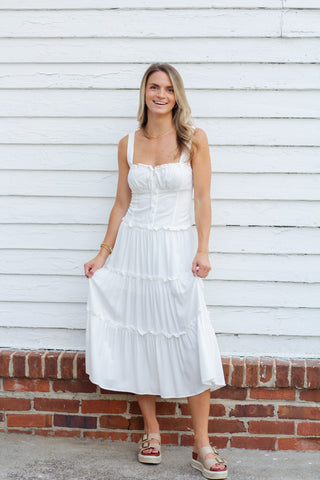 Square Neck Tiered Maxi Dress