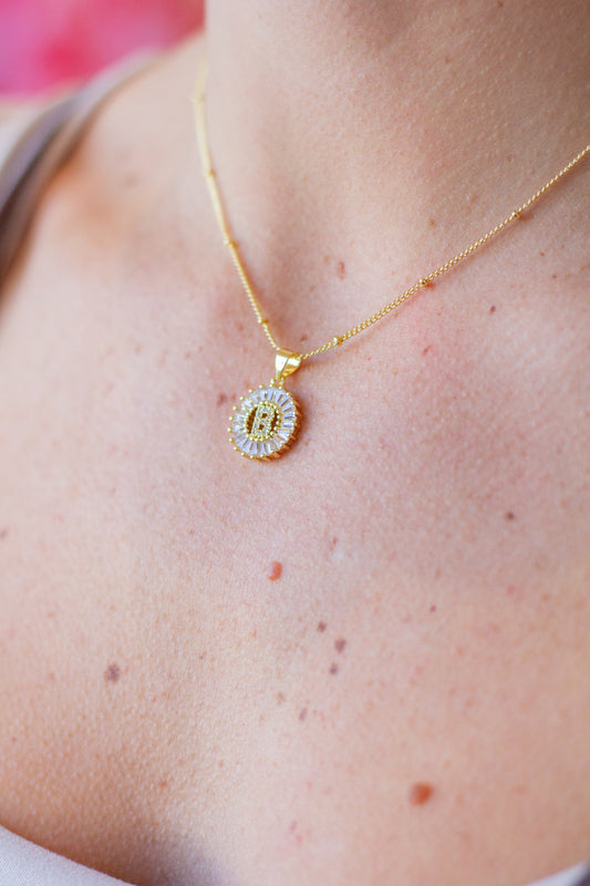 Crystal Initial Necklace