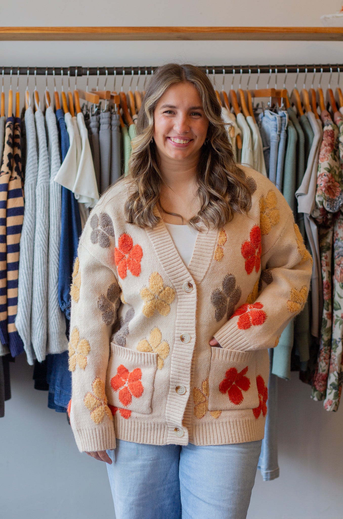 Chunky Floral Cardigan