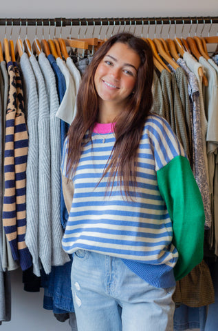 Colorblock Striped Sweater