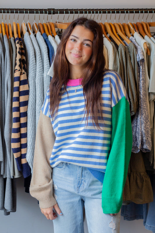 Colorblock Striped Sweater