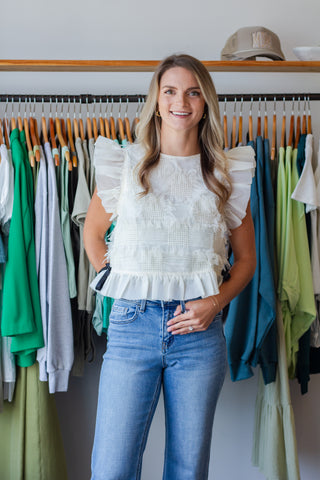 Novelty Ruffle Contrast Top