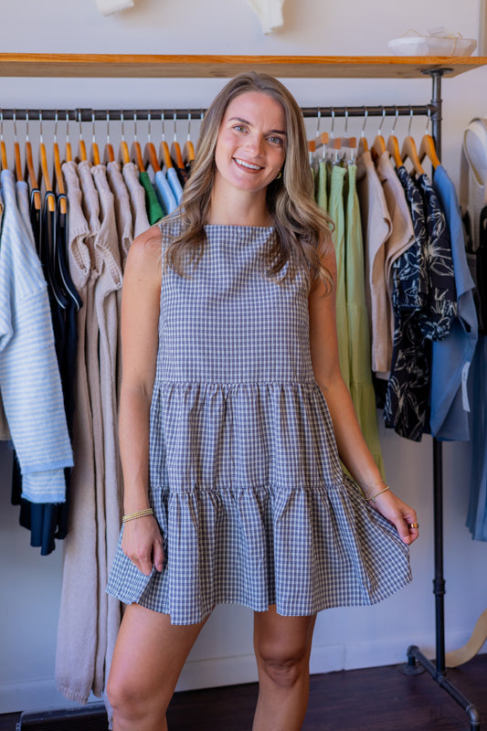 Boat Neck Tiered Dress
