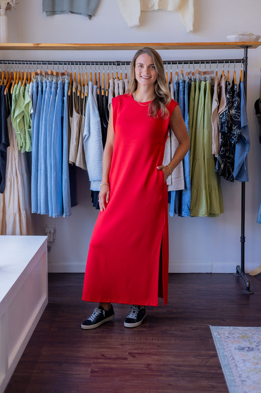 Jersey Knit Midi Dress
