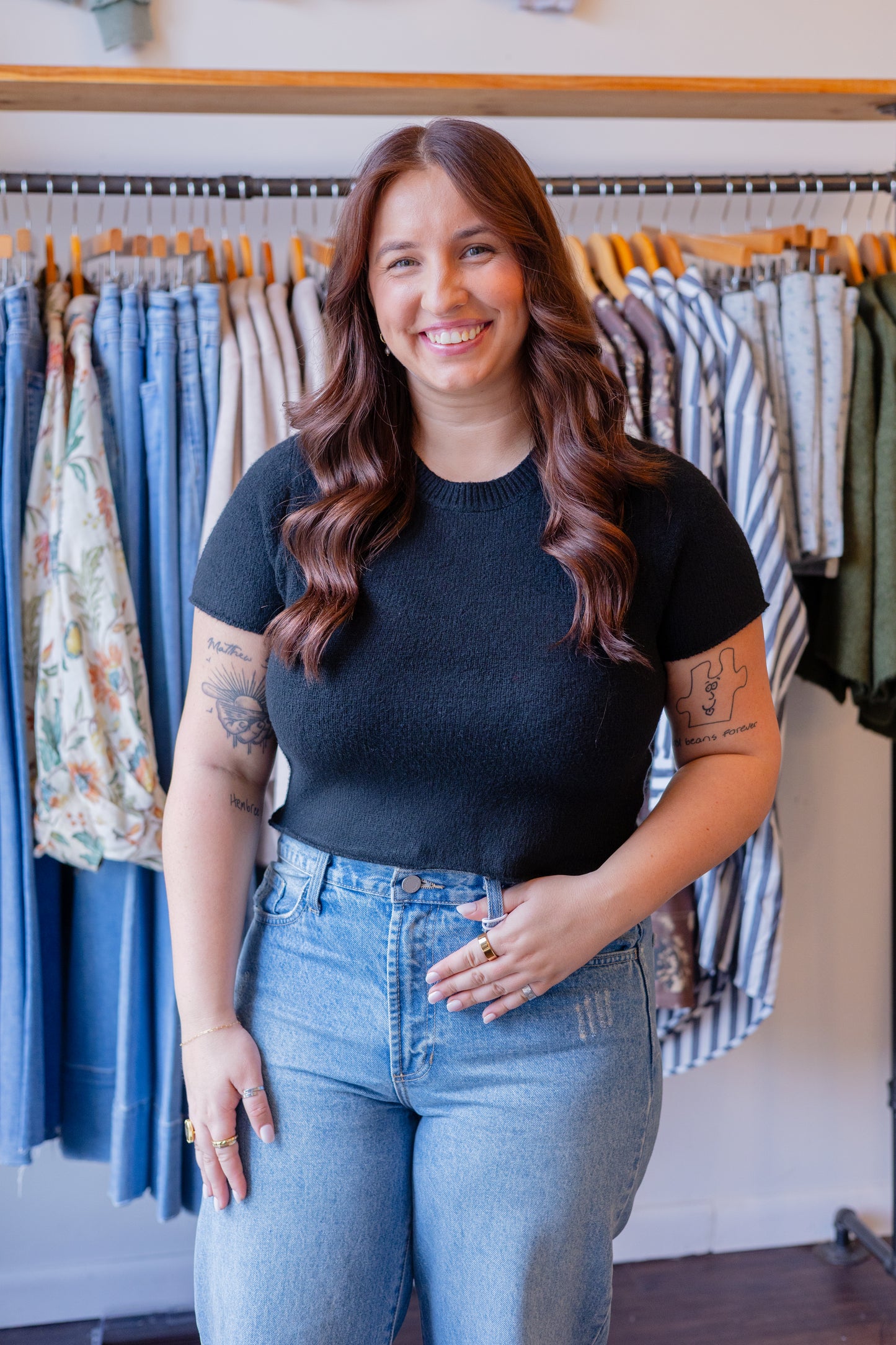 Cropped Short Sleeve Sweater