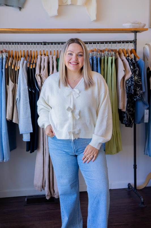 Brushed Bow Detail Sweater