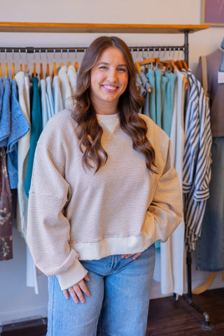 Striped Contrast Knit Pullover