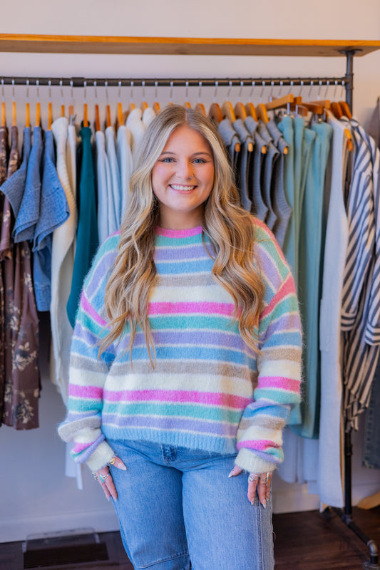 Brushed Multi-Striped Sweater