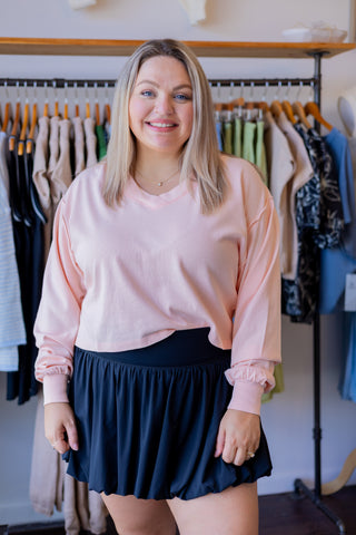 V-Neck Cropped Pullover