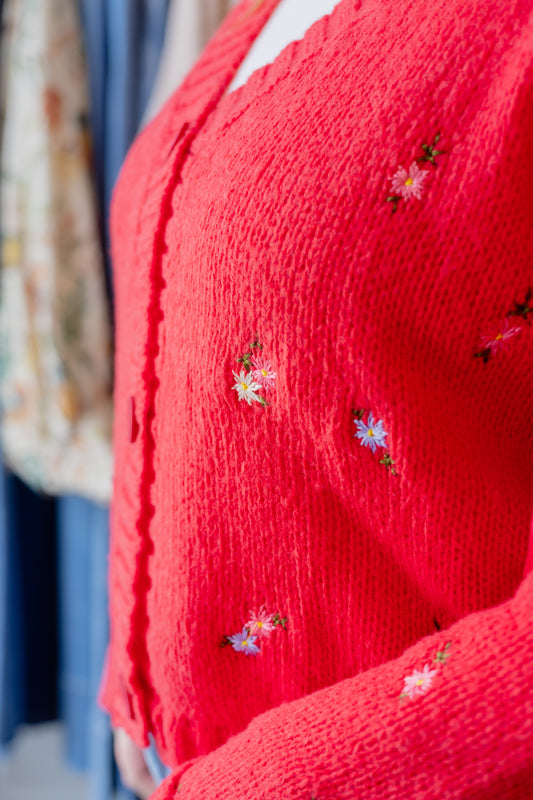Floral Embroidered Cardigan