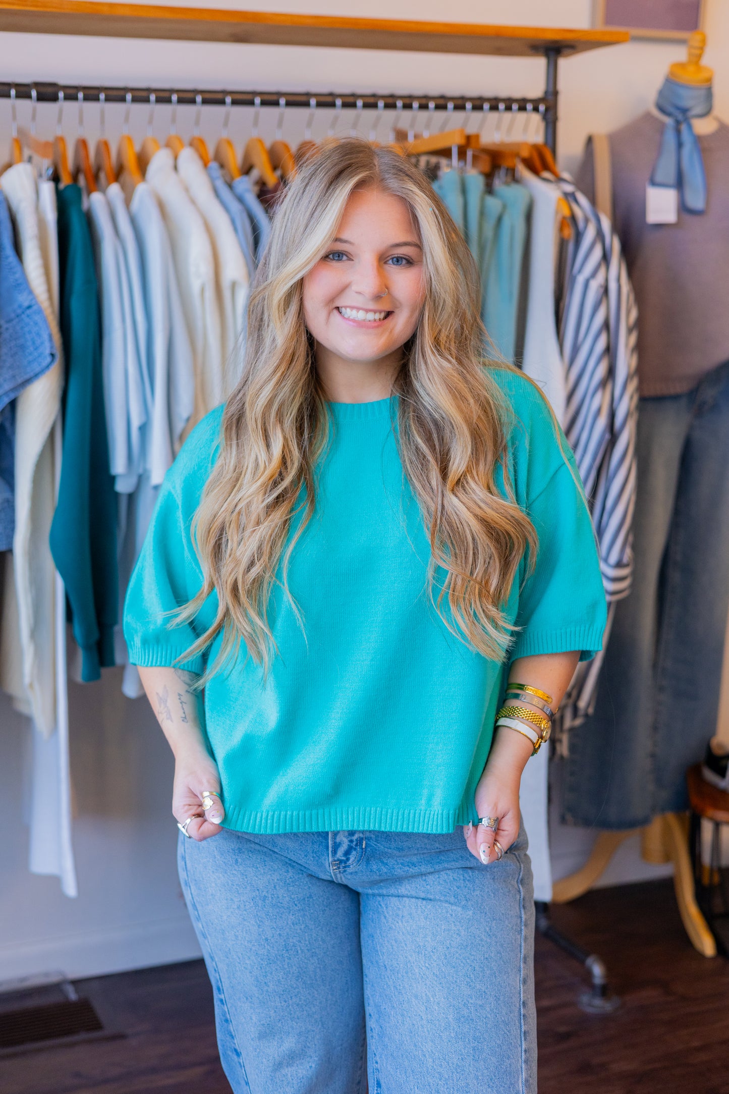 Short Sleeve Sweater Top