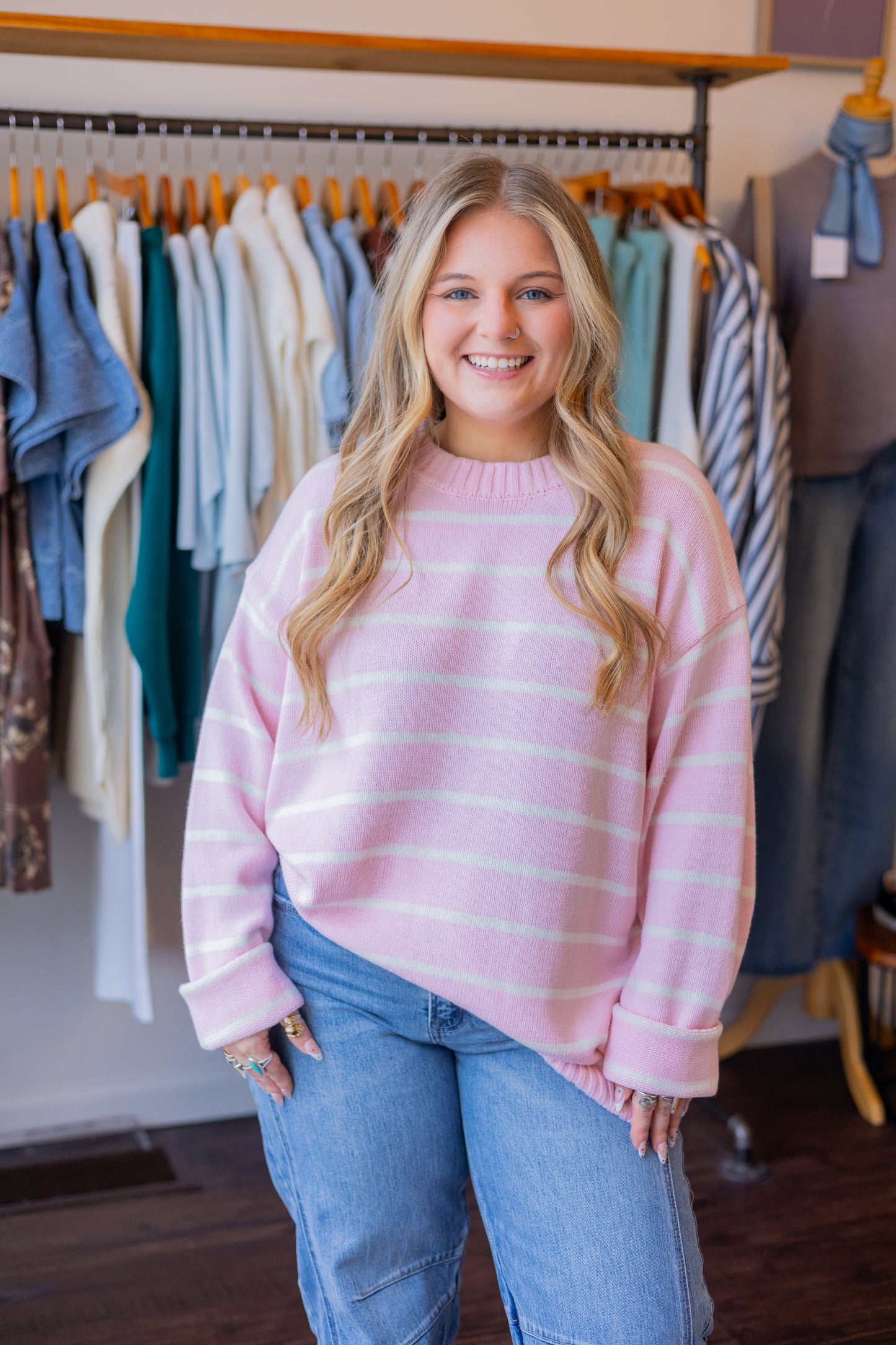 Oversized Stripe Knit Sweater