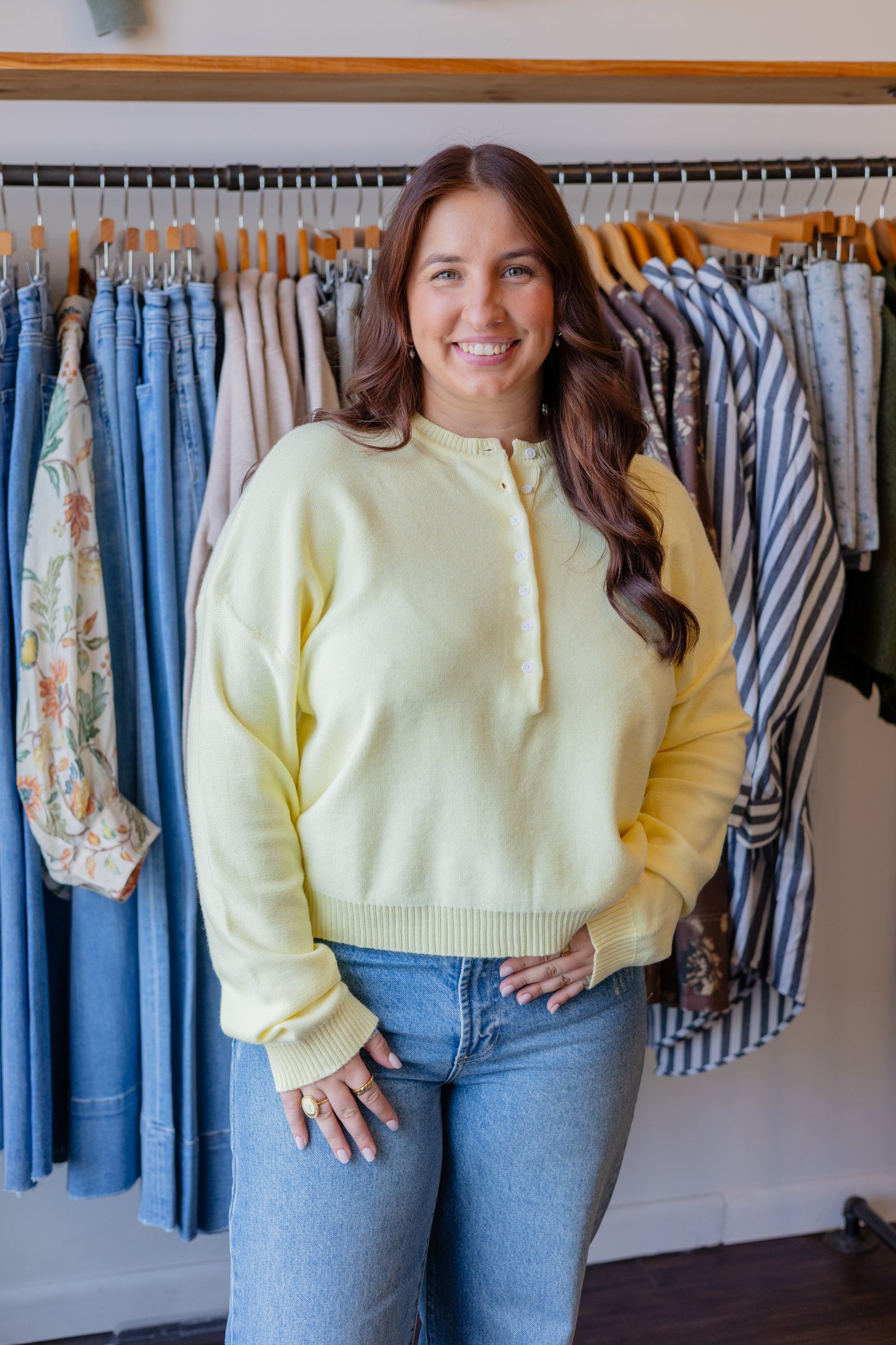 Henley Button-Up Sweater