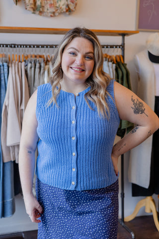 Textured Button-Up Sweater Vest