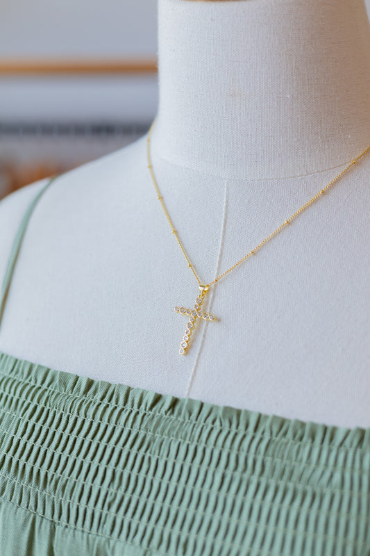Sage Cross Necklace