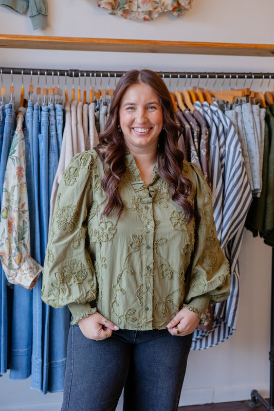 Floral Applique Blouse