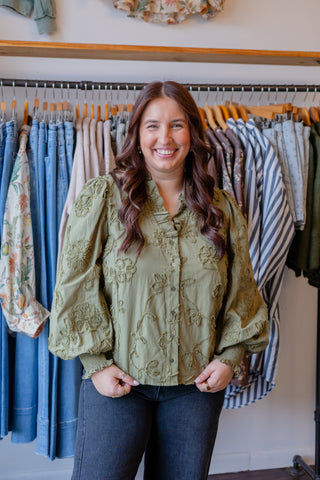 Floral Applique Blouse