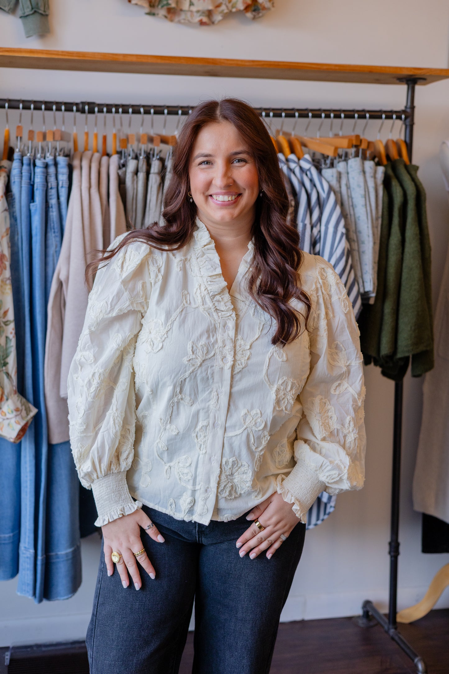 Floral Applique Blouse