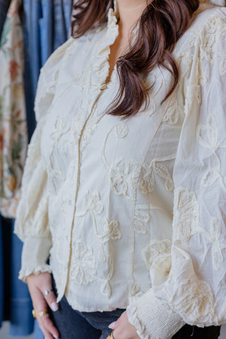 Floral Applique Blouse