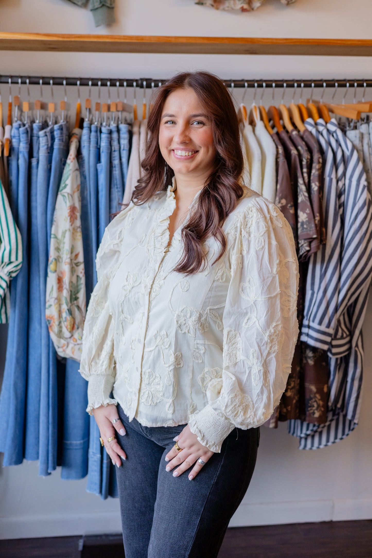 Floral Applique Blouse