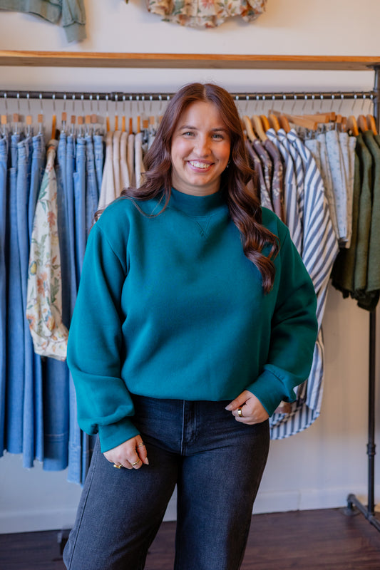 Fleece Wide Neck Sweatshirt