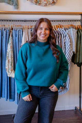 Fleece Wide Neck Sweatshirt